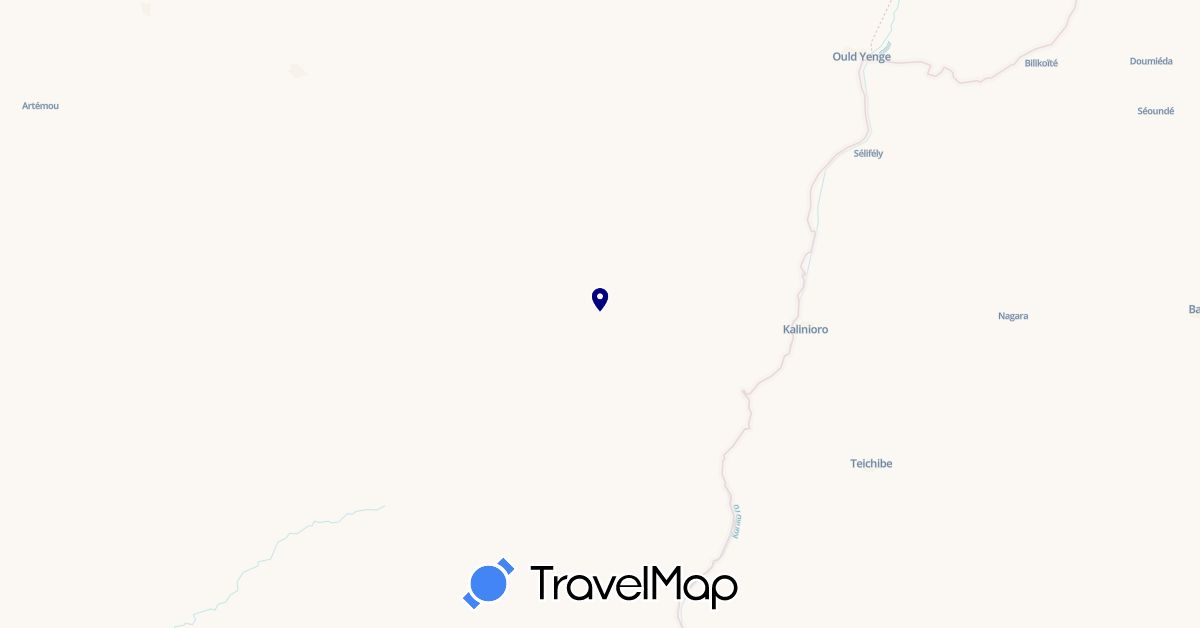 TravelMap itinerary: driving in Mauritania (Africa)